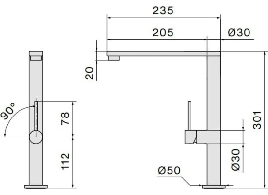 _wysyłka 24H*_| Zestaw FALMEC | zlew GARDA 50 + bateria PURE STEEL FLAT | stal szczotkowana INOX