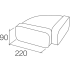 Kolanko FALMEC poziome prostokątne 220x90mm (KACL.367)