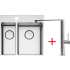 Zestaw FALMEC | zlew GARDA 1831 + bateria PURE STEEL FLAT | stal szczotkowana INOX
