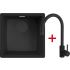 _wysyłka 24H*_| Zestaw FALMEC | zlew ISEO CERAMIX 40 + bateria ISEO ROUND | BLACK (czarny mat)