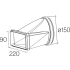 Łącznik FALMEC okrągły fi 150mm x prostokątny 220x60mm (KACL.338)