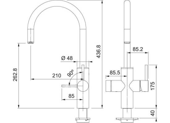 System filtracji FRANKE 6w1 Mythos WATER HUB ALL IN ONE z bateria stal szczotkowana INOX (160.0708.955)