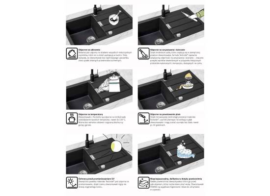 Zlew FRANKE Orion OID 611-62 onyx | Tectonite (114.0286.441) *** zamów wycięcie OTWORU na dozownik GRATIS ***