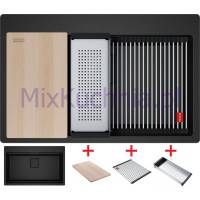 Zlew FRANKE Kanon Pro KNG PRO 610-73 onyx BLACK EDITION (wkładka + rollmata + deska) (114.0749.644) *** zamów wycięcie otworów GRATIS ***