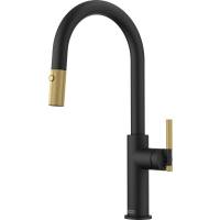 Bateria FRANKE MARIS STRIPES J PULL-OUT SPRAY czarny mat + złoty (115.0747.673)