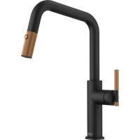 Bateria FRANKE MARIS STRIPES U PULL-OUT SPRAY czarny mat + miedziany (115.0747.677)