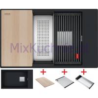 Zlew FRANKE Kanon Pro KNG PRO 110-62 czarny mat (wkładka + rollmata + deska) (125.0749.671) *** zamów wycięcie otworów GRATIS ***