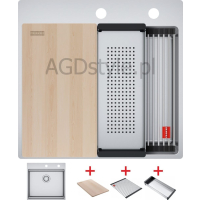 Zlew FRANKE Box Pro BXX PRO 210-50 TL stal SZCZOTKOWANA (wkładka + rollmata + deska) (127.0749.856)