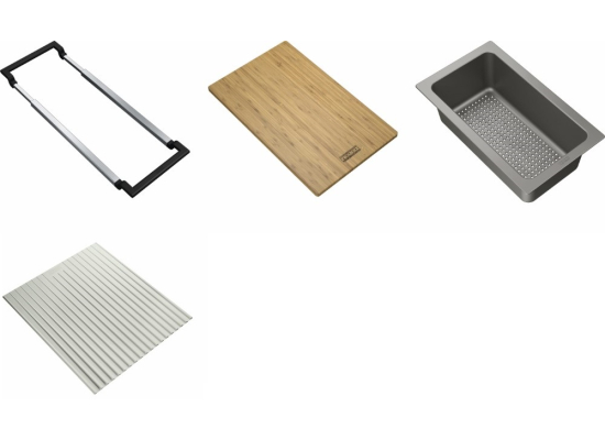 Zestaw FRANKE ALL-IN PLUS 4in1 (szyna, deska, duża wkładka, mata silikonowa) (112.0655.483)