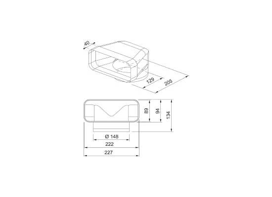 Kolanko prostokątne pionowe X okrągłe Ø150mm 90 Naber do FMY 8391, FMA 8381, FSM 7081 (112.0711.855)