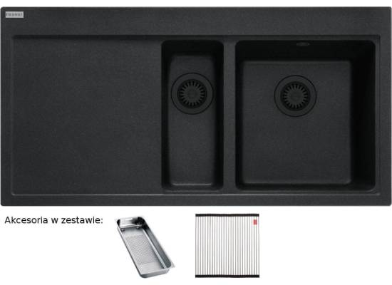 Zlew FRANKE Mythos MTG 651-100 (komora PRAWA) onyx BLACK EDTION + AKC (114.0743.116) *** zamów wycięcie otworów GRATIS ***