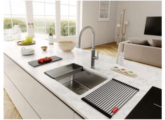Bateria FRANKE Mythos MASTERPIECE PULL-OUT SPRAY stal szczotkowana INOX (115.0711.554)