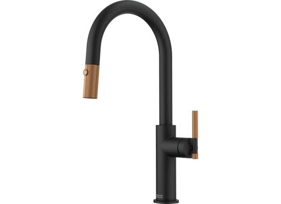 Bateria FRANKE MARIS STRIPES J PULL-OUT SPRAY czarny mat + miedziany (115.0747.674)