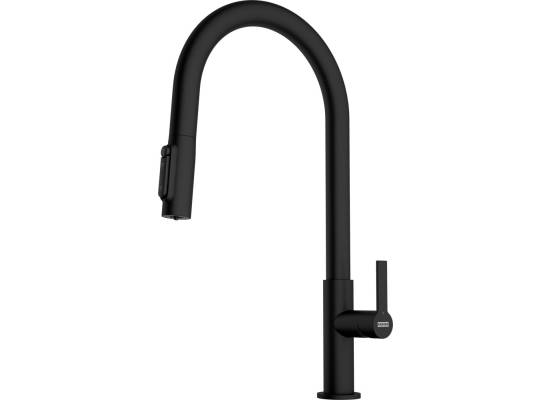 Bateria FRANKE MARIS SLIM CLEAR WATER J PULL-OUT czarny mat (120.0730.911)