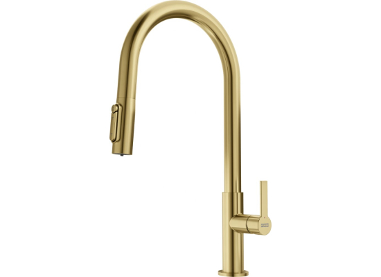 Bateria FRANKE MARIS SLIM CLEAR WATER J PULL-OUT złoty (szczotkowany) (120.0736.601)