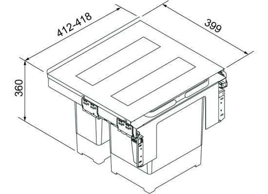 Sortownik FRANKE GARBO 45-2 | 1x12l + 1x18l (121.0200.692)