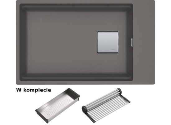 Zlew FRANKE Kanon KNG 110-62 kamienny szary (wkładka + rollmata) (125.0528.623) *** zamów wycięcie otworów GRATIS ***