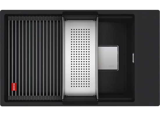 Zlew FRANKE Kanon KNG 110-62 czarny mat BLACK EDITION (wkładka + rollmata) (125.0721.161) *** zamów wycięcie otworów GRATIS ***