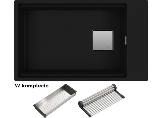 Zlew FRANKE Kanon KNG 110-62 czarny mat (wkładka + rollmata) (125.0633.003) *** zamów wycięcie otworów GRATIS ***
