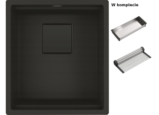 Zlew FRANKE Kanon KNG 110-37 czarny mat BLACK EDITION (wkładka + rollmata) (125.0721.149)