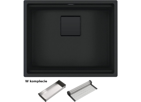 Zlew FRANKE Kanon KNG 110-52 czarny mat BLACK EDITION (wkładka + rollmata) (125.0721.150)