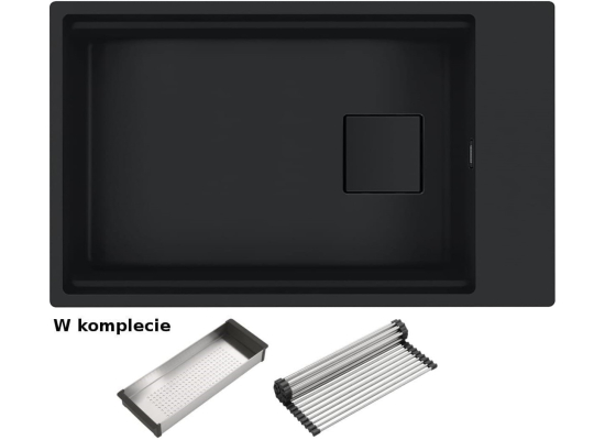 Zlew FRANKE Kanon KNG 110-62 czarny mat BLACK EDITION (wkładka + rollmata) (125.0721.161) *** zamów wycięcie otworów GRATIS ***