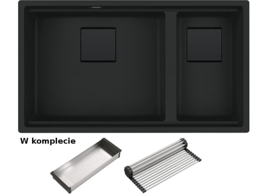 Zlew FRANKE Kanon KNG 160-46-21 czarny mat BLACK EDITION (wkładka + rollmata) (125.0721.162)