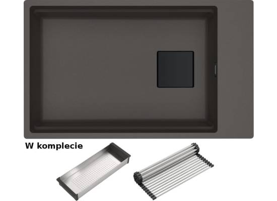 Zlew FRANKE Kanon KNG 110-62 łupkowy szary BLACK EDITION (wkładka + rollmata) (125.0737.897) *** zamów wycięcie otworów GRATIS ***
