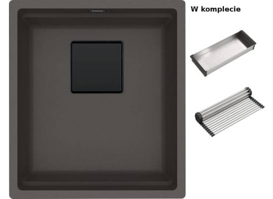 Zlew FRANKE Kanon KNG 110-37 łupkowy szary BLACK EDITION (wkładka + rollmata) (125.0737.900)