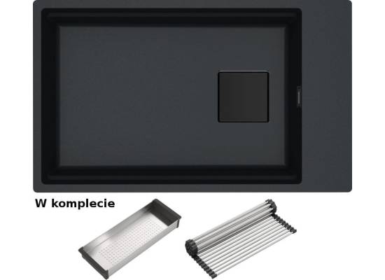 Zlew FRANKE Kanon KNG 110-62 onyx BLACK EDITION (wkładka + rollmata) (125.0740.834) *** zamów wycięcie otworów GRATIS ***