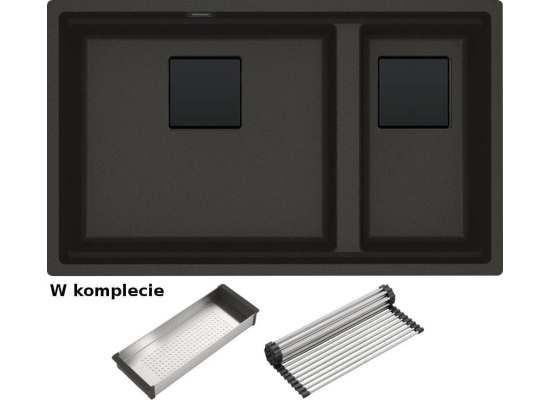 Zlew FRANKE Kanon KNG 160-46-21 onyx BLACK EDITION (wkładka + rollmata) (125.0740.836)