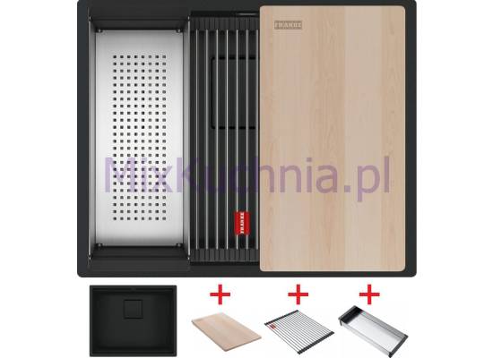 Zlew FRANKE Kanon Pro KNG PRO 110-52 czarny mat BLACK EDITION (wkładka + rollmata + deska) (125.0749.662)