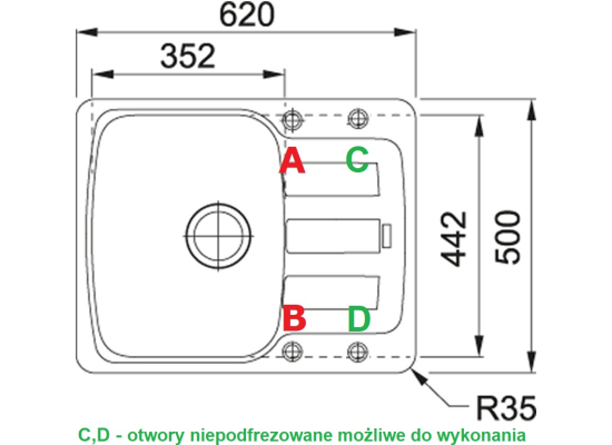 Zlew FRANKE Antea AZG 611-62 łupkowy szary (114.0716.190) *** zamów wycięcie otworów GRATIS ***