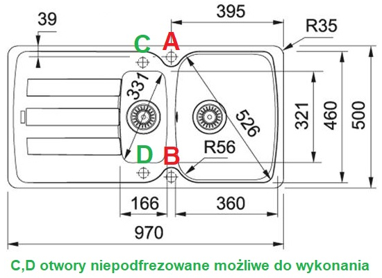 Zlew FRANKE Antea AZG 651-97 onyx (114.0676.232) *** zamów wycięcie otworów GRATIS ***