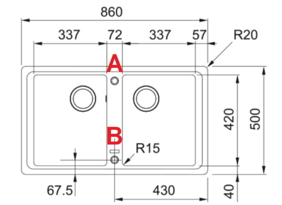 Zlew FRANKE Basis BFG 620-34-34 biały polarny (114.0676.270) *** zamów wycięcie otworów GRATIS ***