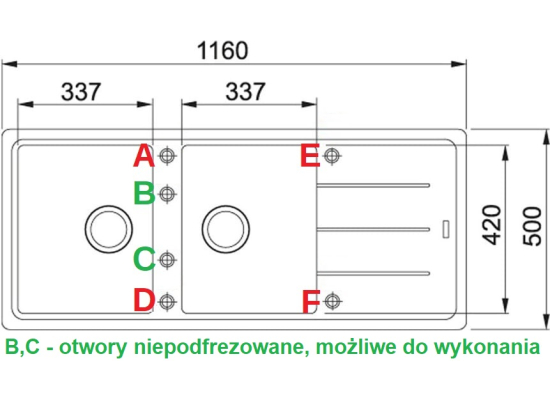 Zlew FRANKE Basis BFG 621-116 kamienny szary (114.0676.262) *** zamów wycięcie otworów GRATIS ***