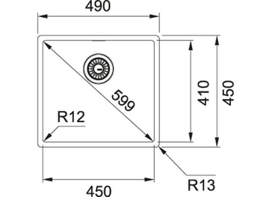 Zlew FRANKE Linia Box BXX 210/110-45 stal SZCZOTKOWANA (127.0453.655)