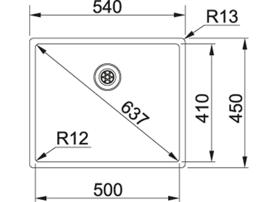 Zlew FRANKE Linia Box BXX 210/110-50 stal SZCZOTKOWANA (127.0453.656)