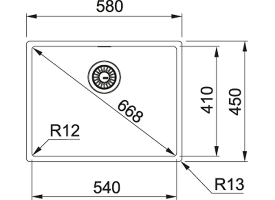 Zlew FRANKE Linia Box BXX 210/110-54 stal SZCZOTKOWANA (127.0453.660)