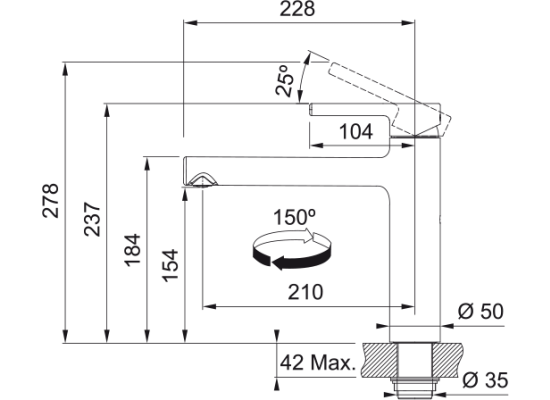 Bateria FRANKE CENTRO chrom (115.0600.095)