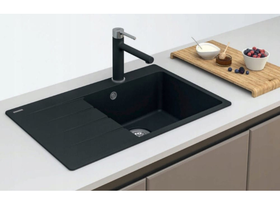 Zlew FRANKE Centro CNG 611-78 TL (komora PRAWA) czarny mat BLACK EDITION (114.0693.564) *** zamów wycięcie otworów GRATIS ***