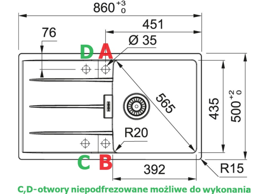 Zlew FRANKE Centro CNG 611-86 czarny mat (114.0687.328) *** zamów wycięcie otworów GRATIS ***