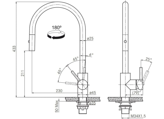 Bateria FRANKE EOS NEO PULL-OUT SPRAY złoty (szczotkowany) (115.0681.244)