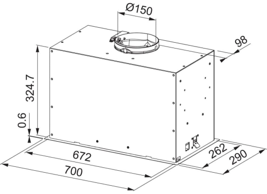 Okap do zabudowy FRANKE Box Flush FBFE A70 WH MATT biały mat | 620m3/h (305.0665.367)