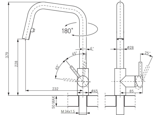 Bateria FRANKE EOS NEO U PULL-OUT SPRAY stal szczotkowana INOX (115.0529.207)