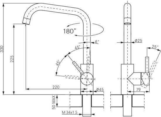 Bateria FRANKE EOS NEO U stal szczotkowana INOX (115.0529.202)