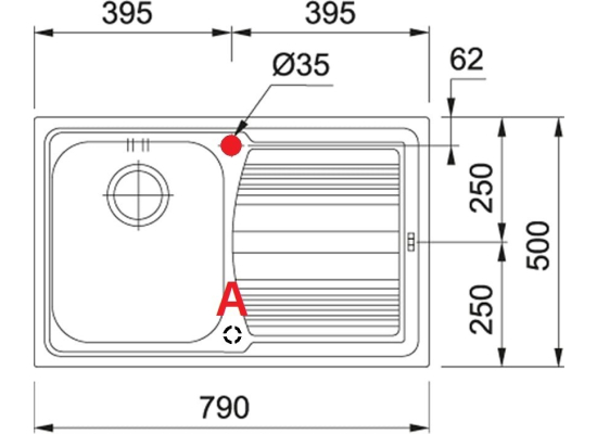 Zlew FRANKE Logica LLX 611-79 stal SZCZOTKOWANA (komora LEWA) (101.0085.772) *** zamów wycięcie otworów GRATIS ***