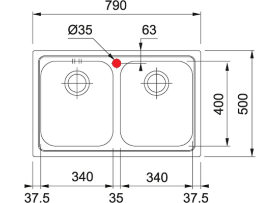 Zlew FRANKE Logica LLL 620-34-34 stal LEN (101.0153.295) *** zamów wycięcie otworów GRATIS ***