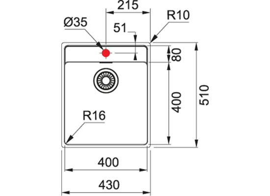 Zlew FRANKE Maris MRX 210-40 TL stal SZCZOTKOWANA (127.0544.021)