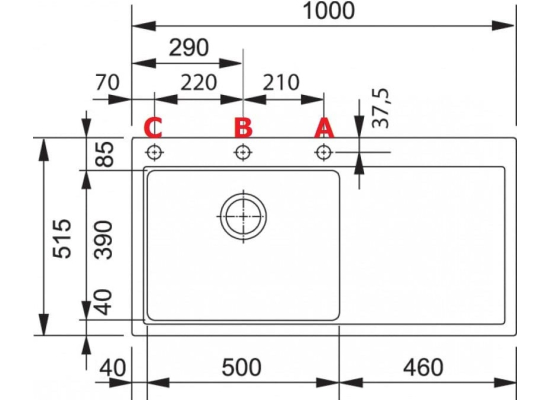 Zlew FRANKE Mythos MTG 611-100 (komora LEWA) biały polarny + AKC (114.0743.110) *** zamów wycięcie otworów GRATIS ***
